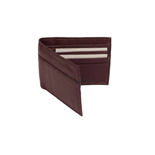 Flero Alpine Rugged wallet in maroon sheep leather